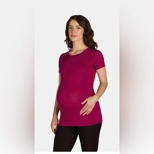 🔴 3/$12 Time and Tru Women’s Non-Shirred Magenta Maternity Top! NWT! Size Small